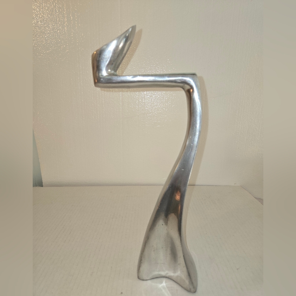 Vintage Matthew Hilton Candle Holder Swan Aluminum Candlestick Mid Century 14"